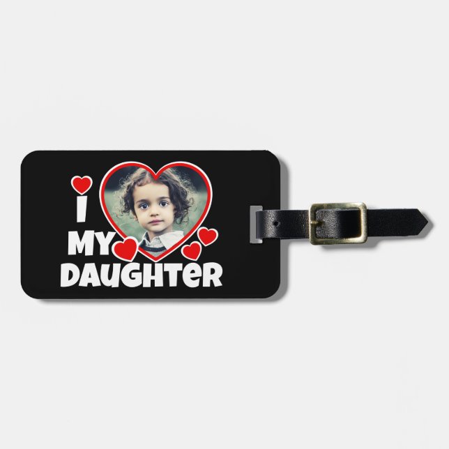 I Heart My Daughter Personalised Photo Luggage Tag (Front Horizontal)