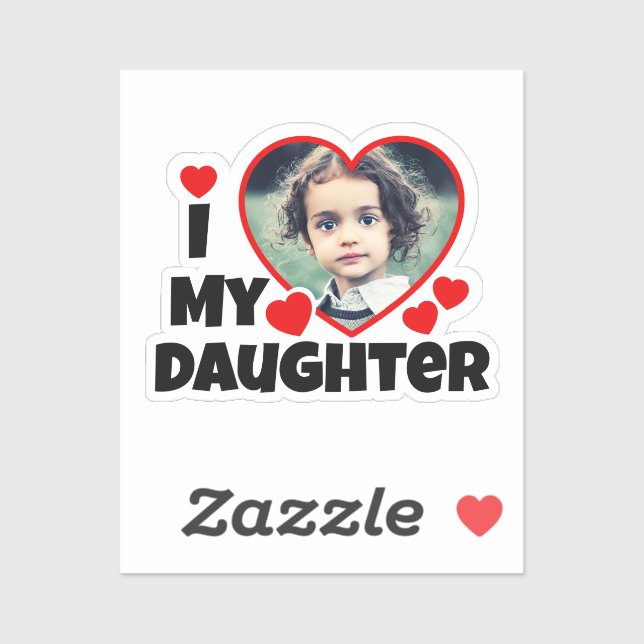 I Heart My Daughter Personalised Photo Vinyl Cut (Sheet)
