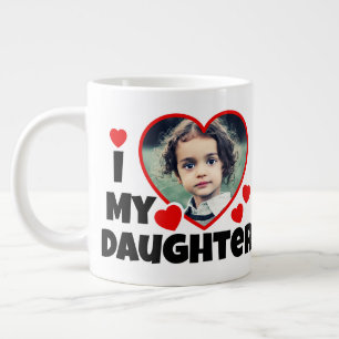 I Heart My Daughter Personalized Photo Large Coffee Mug