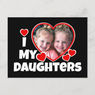 I Heart My Daughters Personalised Photo Postcard