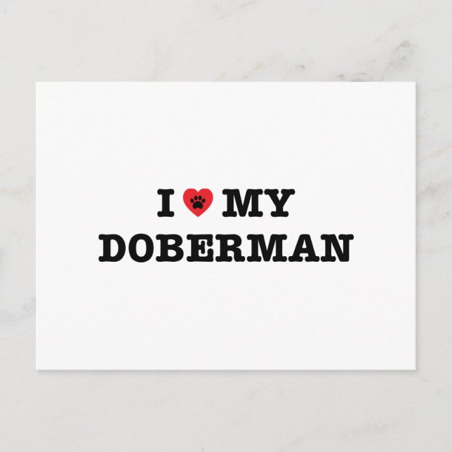 I Heart My Doberman Postcard (Front)