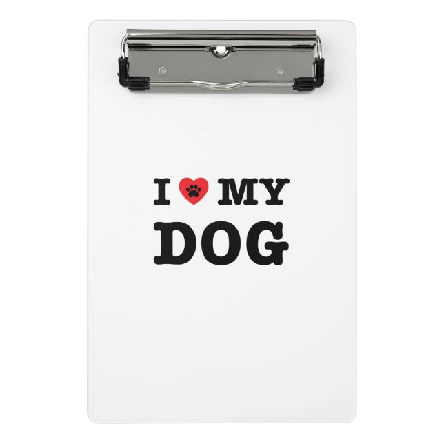 I Heart My Dog Mini Clipboard (Front)