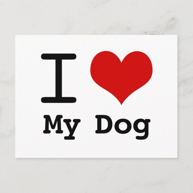 I heart My Dog Postcard (Front)