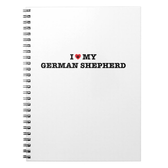 I Heart My German Shepherd Spiral Notebook (Front)