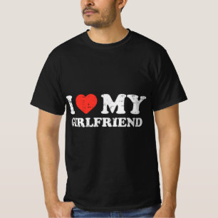 I Heart My Girlfriend Pocket Love Gf Couple Boyfri T-Shirt