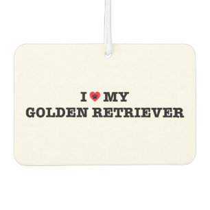 I Heart My Golden Retriever Car Air Freshener