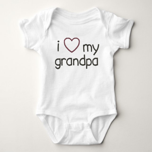 I Heart My Grandpa Baby Bodysuit (Front)