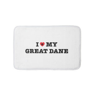I Heart My Great Dane Bath Mat