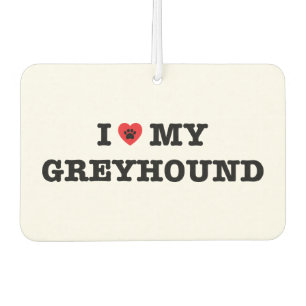 I Heart My Greyhound Car Air Freshener
