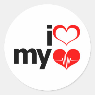 I Heart My Heart Classic Round Sticker