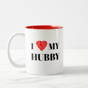 I heart my hubby   Gift to personalise Two-Tone Coffee Mug