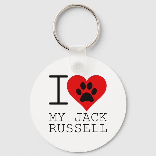 I HEART MY JACK RUSSELL KEY RING (Front)