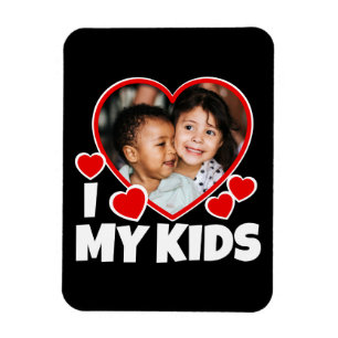 I Heart My Kids Personalised Photo Flexible Magnet