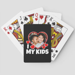 I Heart My Kids Personalised Photo Playing Cards