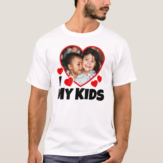 I Heart My Kids Personalised Photo T-Shirt (Front)