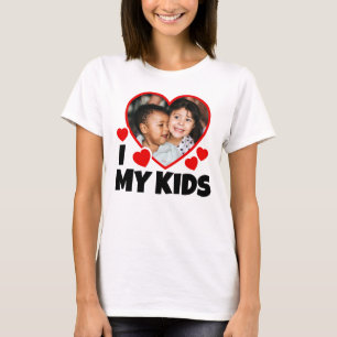 I Heart My Kids Personalised Photo  T-Shirt