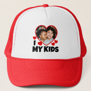 I Heart My Kids Personalised Photo Trucker Hat