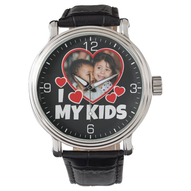 I Heart My Kids Personalised Photo Watch (Front)