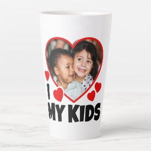 I Heart My Kids Personalized Photo Latte Mug