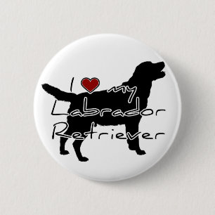 I "heart" my Labrador Retriever" words with graphi 6 Cm Round Badge