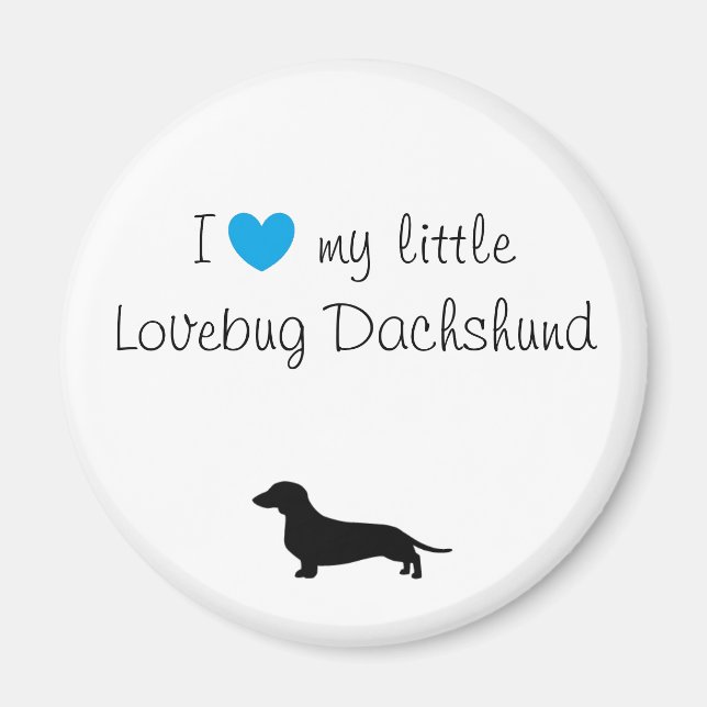 I Heart my Lovebug Dachshund Magnet (Front)