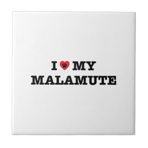 I Heart My Malamute Ceramic Tile