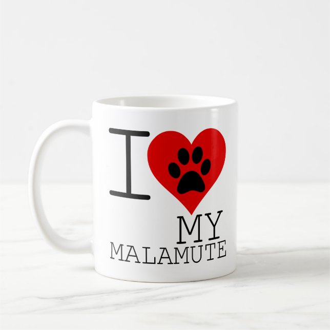 I HEART MY MALAMUTE COFFEE MUG (Left)