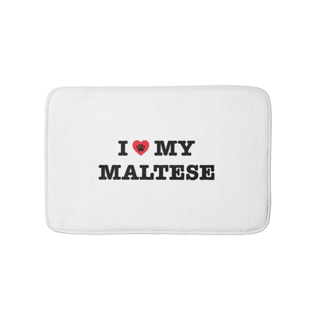 I Heart My Maltese Bath Mat (Front)
