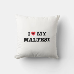 I Heart My Maltese Cushion