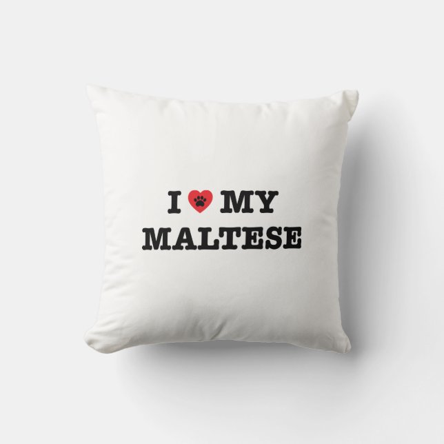 I Heart My Maltese Cushion (Front)