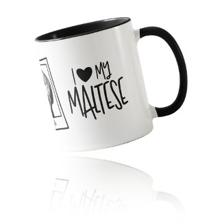 I Heart My Maltese Pop Art Custom Photo & Name Mug