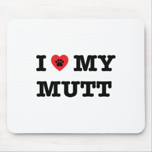 I Heart My Mutt Mouse Pad