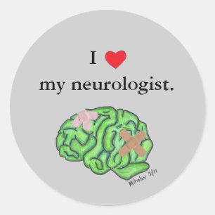I [heart] my neurologist classic round sticker