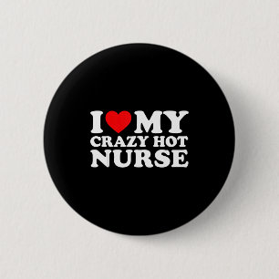 I Heart My Nurse Husband Wife Funny Matching Coupl 6 Cm Round Badge
