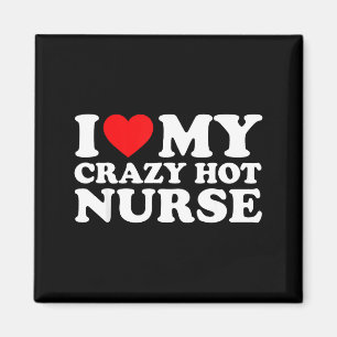 I Heart My Nurse Husband Wife Funny Matching Coupl Magnet