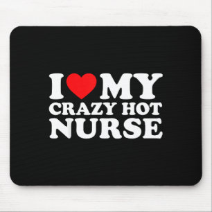I Heart My Nurse Husband Wife Funny Matching Coupl Mouse Pad