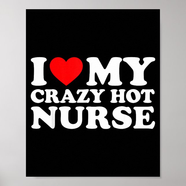 I Heart My Nurse Husband Wife Funny Matching Coupl Poster (Front)