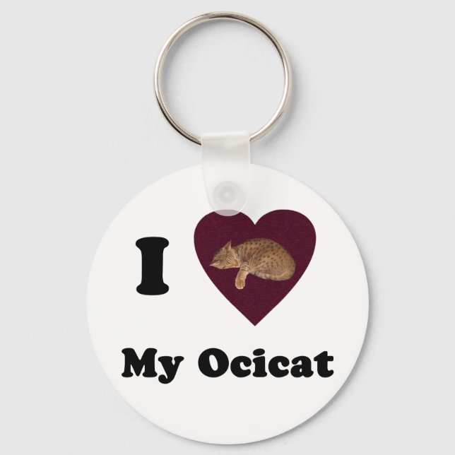 I Heart My Ocicat Keychain (Front)