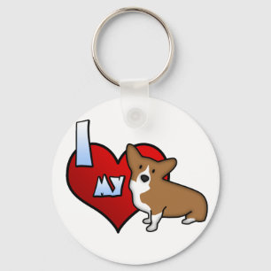 I Heart my Pembroke Welsh Corgi Keychain