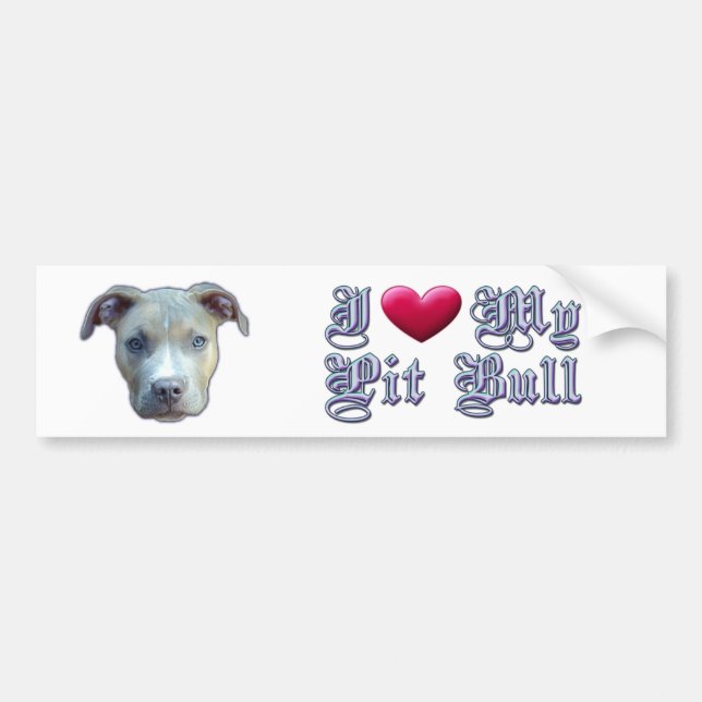 I Heart My Pit Bull Bumpersticker Bumper Sticker (Front)