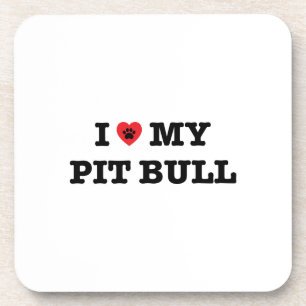 I Heart My Pit Bull Coaster
