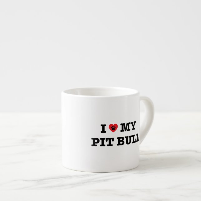 I Heart My Pit Bull Espresso Cup (Front Right)