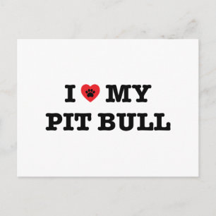I Heart My Pitbull Postcard