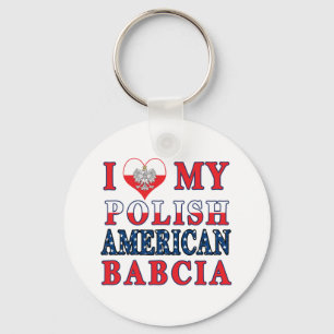 I Heart My Polish American Babcia Key Ring