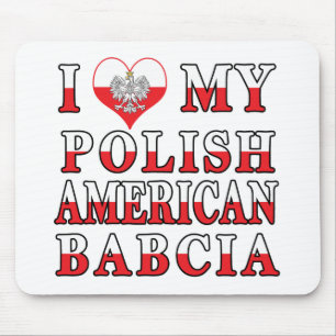 I Heart My Polish American Babcia Mouse Pad