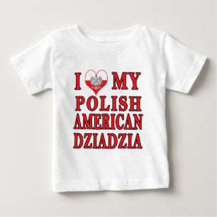 I Heart My Polish American Dziadzia Baby T-Shirt