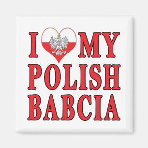 I Heart My Polish Babcia Magnet