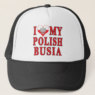 I Heart My Polish Busia Trucker Hat