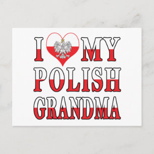 I Heart My Polish Grandma Postcard