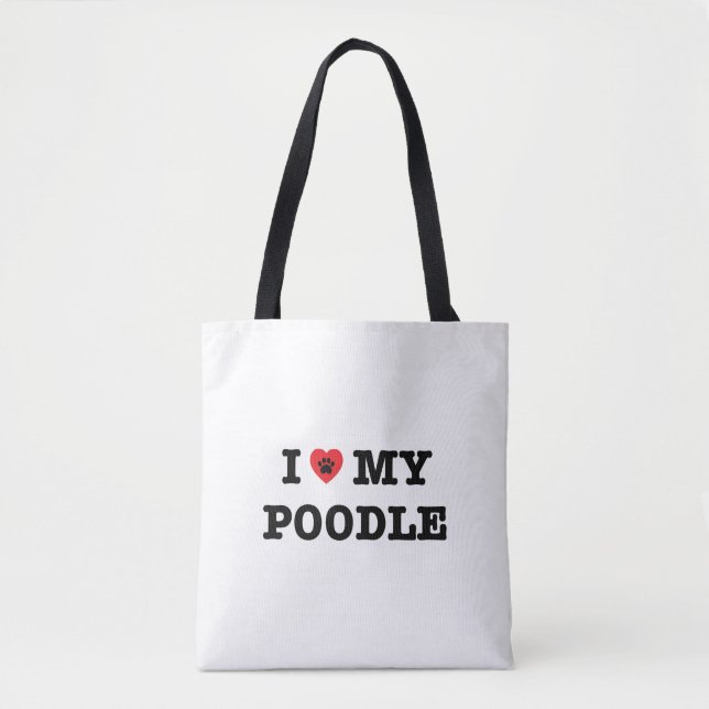 I Heart My Poodle Tote Bag (Front)